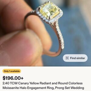 Radiant Canary Yellow Moissanite Halo Ring